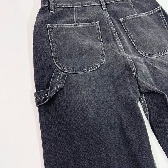 BOYISH Ziggy Jeans Women 27 Relaxed Straight Leg High Waist Black Carpenter - Picture 11 of 14